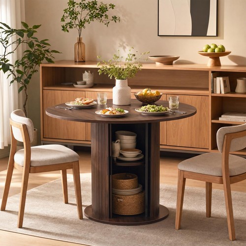 Round small dining table - dining,